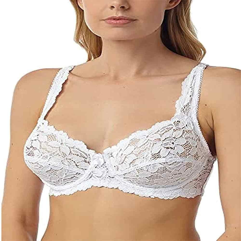 Womens Floral Lace Underwired Soft Cup Push up Bra Ladies Non Padded Stretchy Everyday Brassiere