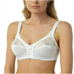 Ladies Non Wired Firm Control Soft Cup Satin Lace Brassieres Womens Non Padded Underwear Bra