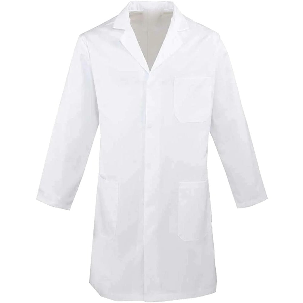 Adults Mens Front Pockets Long Sleeve Hospitality Chefs Lab Kitchen Work Wear Coat