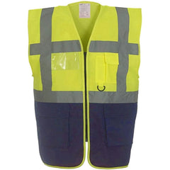 Mens Novelty Hi Visibility Work Wear Multi Functional Executive Vest Adults Reflective Striped Safety Waistcoat