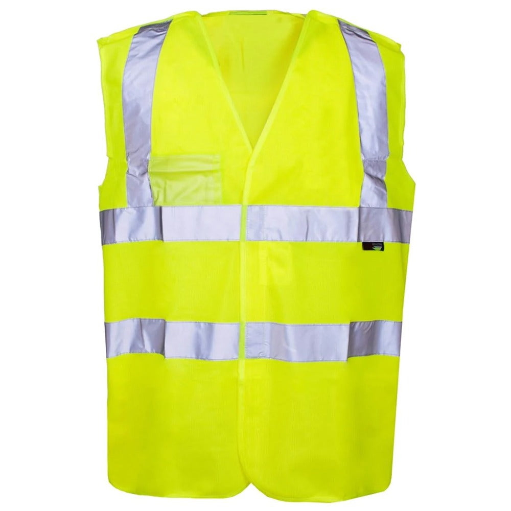 Adults Reflective Hi Vis Pull Apart Vest Mens Heavy Duty Outdoor Work Wear Shirt Yellow
