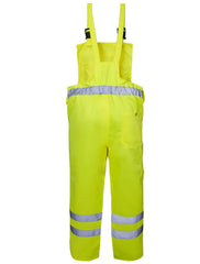 Hi Vis Reflective Polycotton Bib Heavy Duty Full Length Trouser Yellow