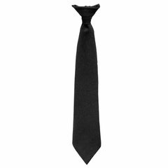 Adults Plain Uniform Wear Black Clip on Tie Unisex Doorman Fancy Dress Accessory